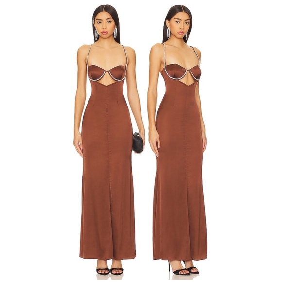 NBD Kalena Gown maxi chocolate - Picture 1 of 9